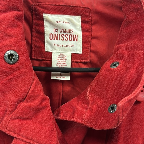 Mossimo Supply Co Red Velvet Cotton Pea Coat Jacket Button Up Womens Large - Picture 9 of 12